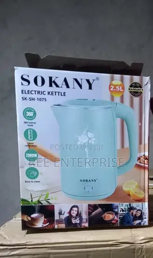 New Model Plastic Coated Sokany Electric Kettle 2.5ltrs