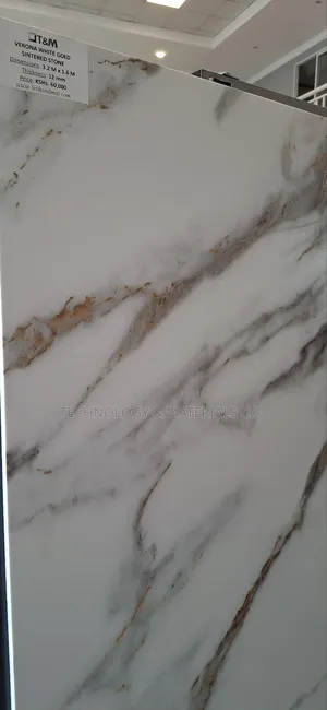 Gold-White Kitchen Countertop