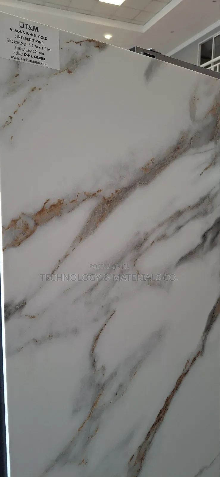 Gold-White Kitchen Countertop