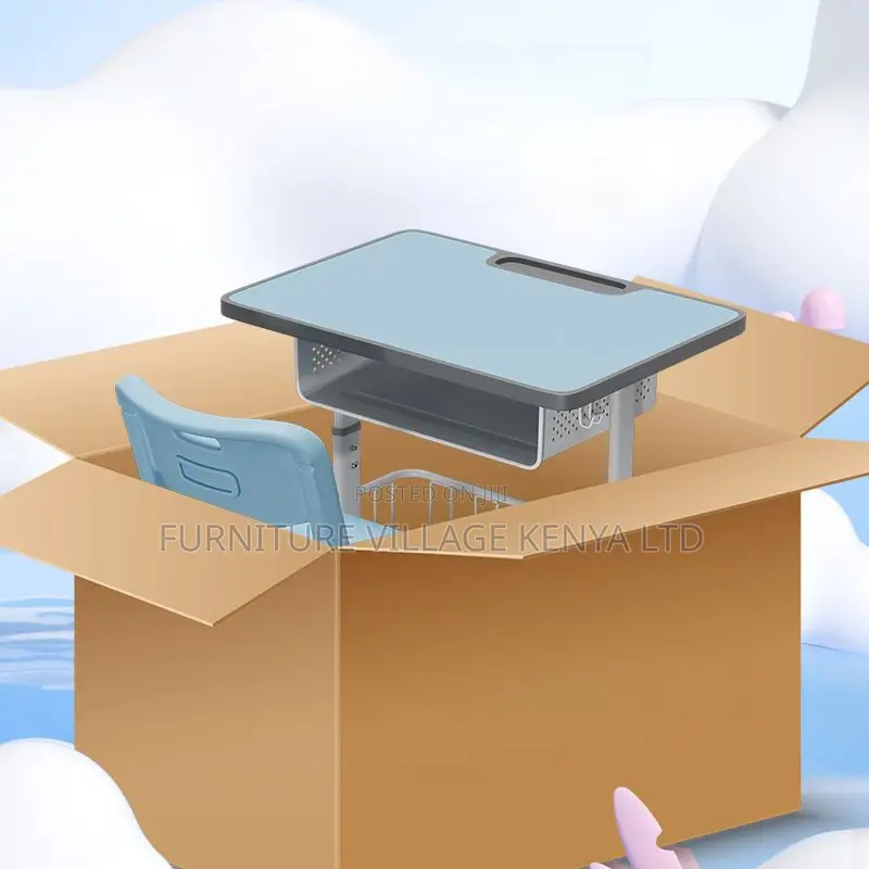 Kid's Furniture;Modern Blue Kids School Desk With Chair Set