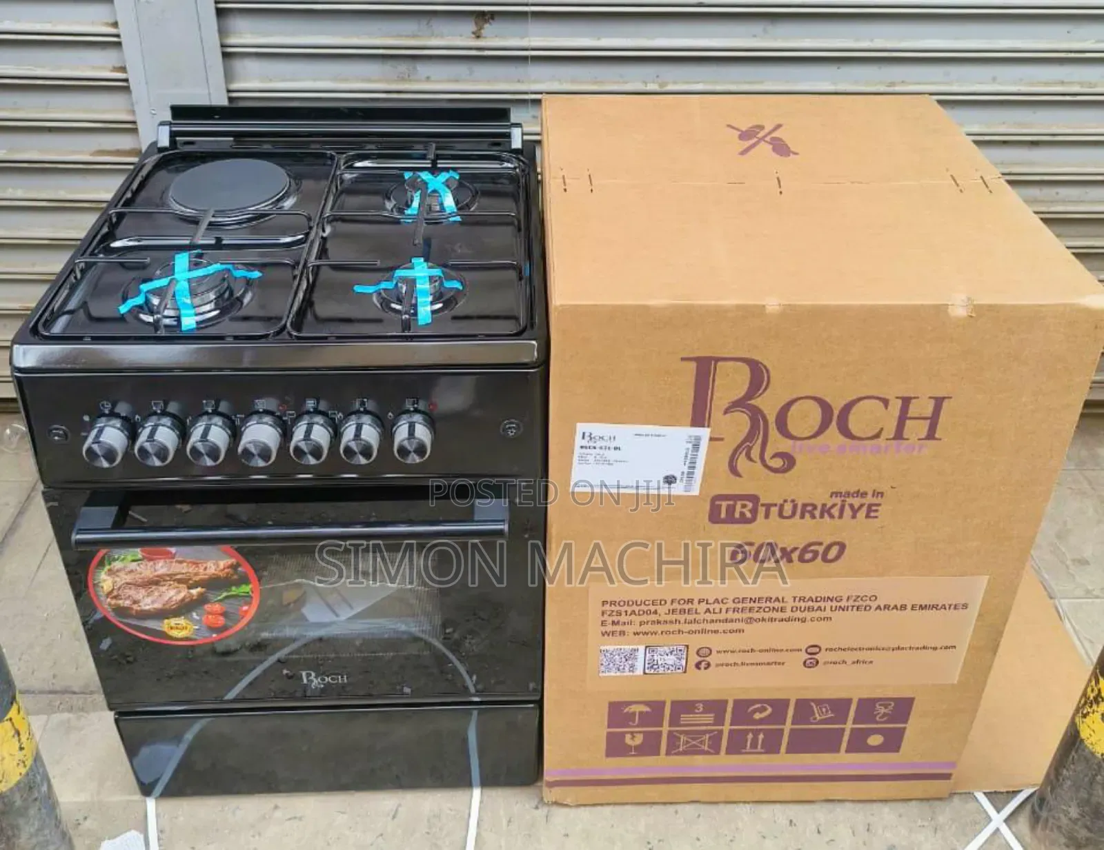 Roch Black 60×60 Standing 3+1 Cooker