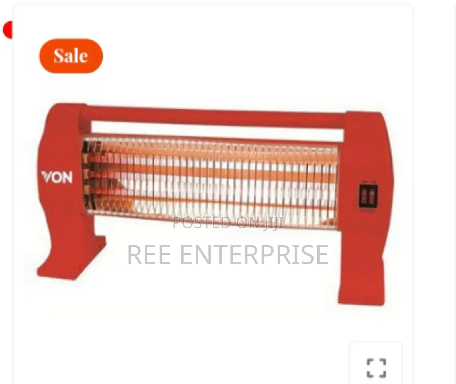 Portable 1200 Watts Von Quartz Heater 1