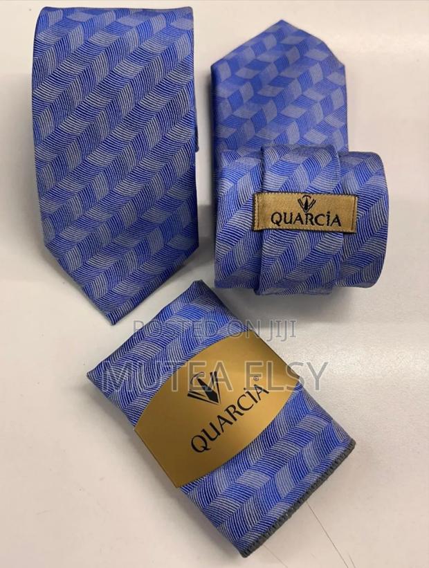 Light Purple Ocean Blue Plaid Executive Tie Sets - main view