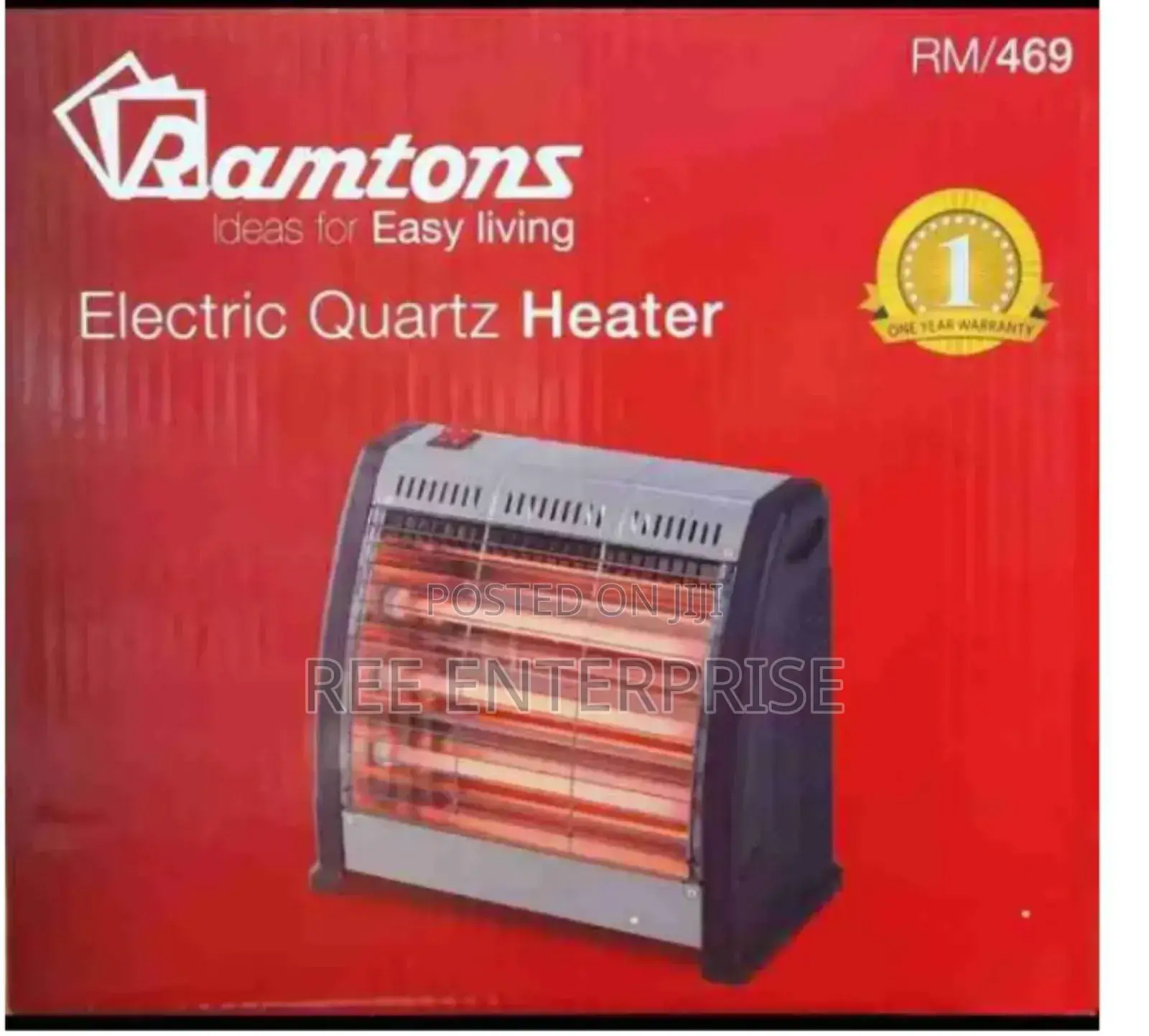 Portable Compact Ramtons Quartz Heater Rm469