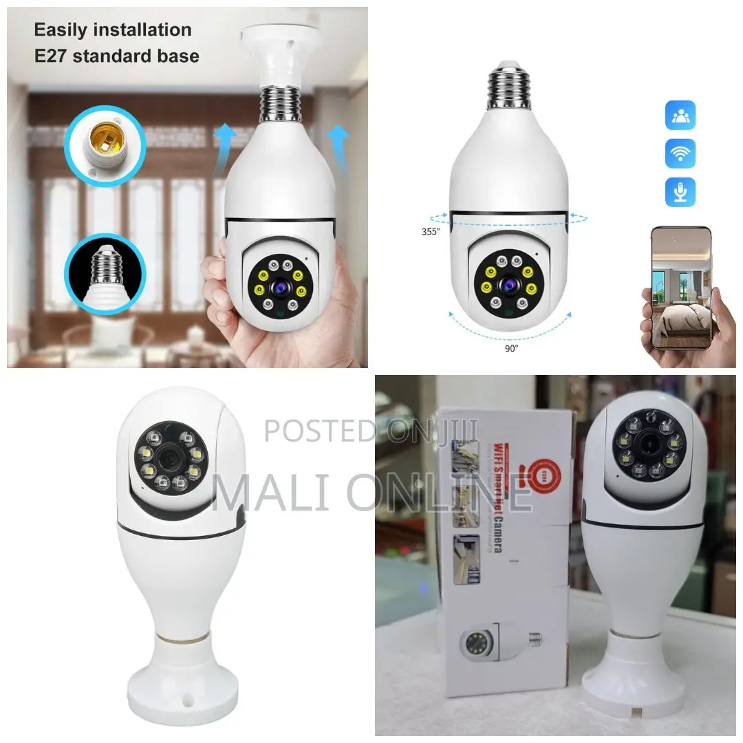 Smart Wifi Bulb Camera Rotating PTZ Night Vision Camera