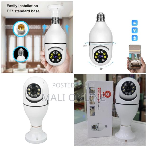 Smart Wifi Bulb Camera Rotating PTZ Night Vision Camera - thumbnail 2
