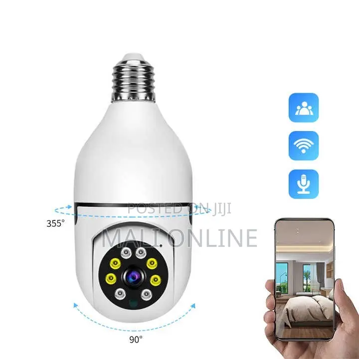 Smart Wifi Bulb Camera Rotating PTZ Night Vision Camera