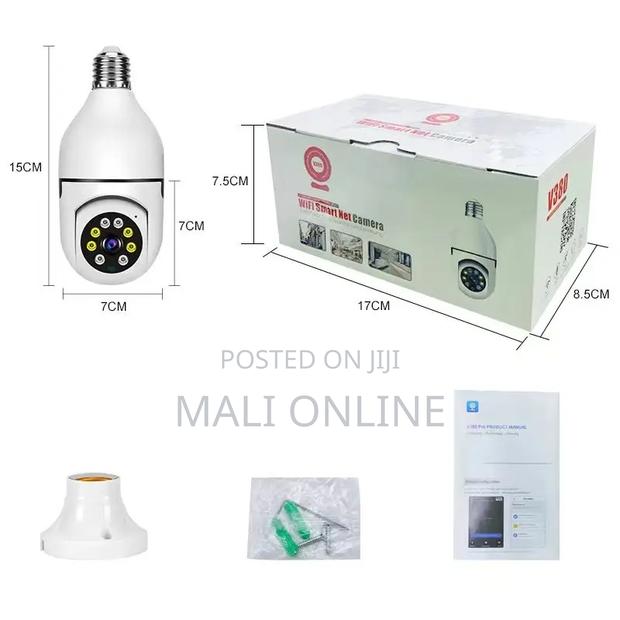 Smart Wifi Bulb Camera Rotating PTZ Night Vision Camera - thumbnail 3