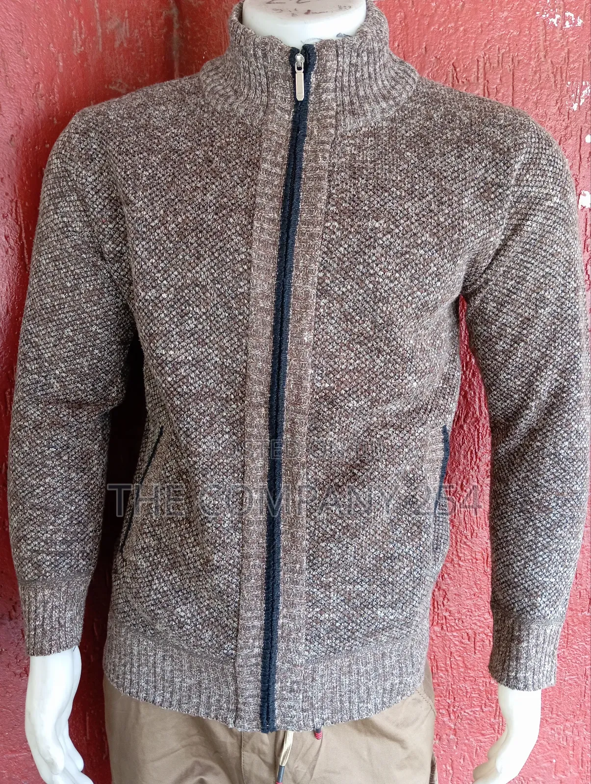 Quality Fuzzy Zipper Designer Warm Cardigan Sweater