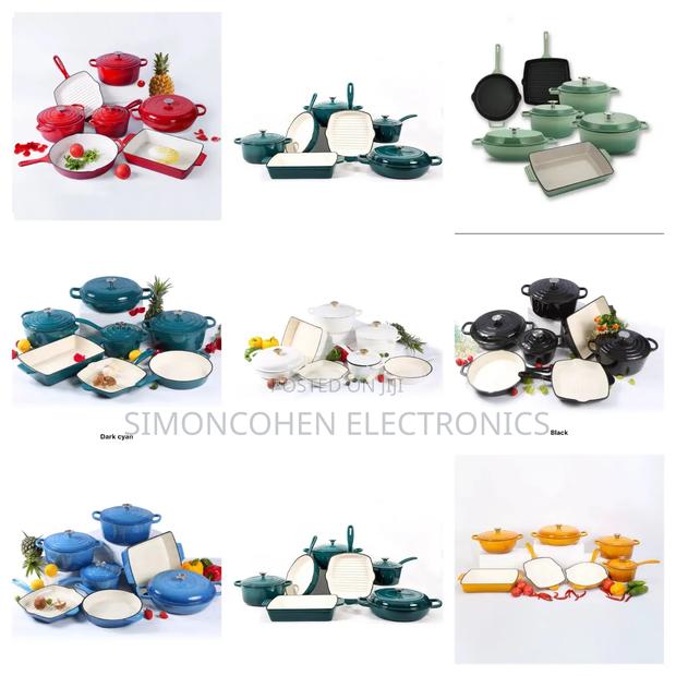 11pcs Enamel Cast Iron Cooking Pots - thumbnail 2