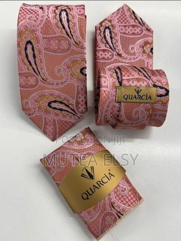 Purple Corol Peach Teardrop Executive Tie Sets