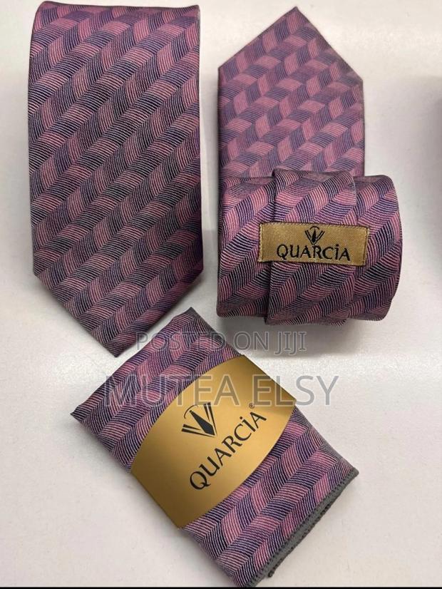 Purple Corol Peach Teardrop Executive Tie Sets - thumbnail 2