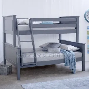 4x6 Grey Wood Finish Double Decker Bed - Free Delivery