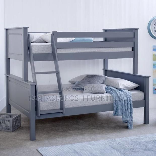 4x6 Grey Wood Finish Double Decker Bed - Free Delivery