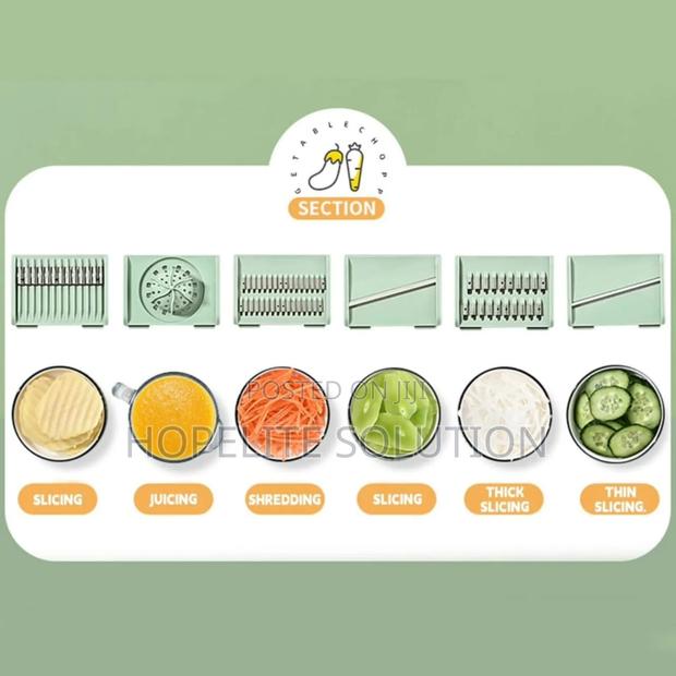 8pcs Salad Spinner With Vegetables Chopper - thumbnail 4