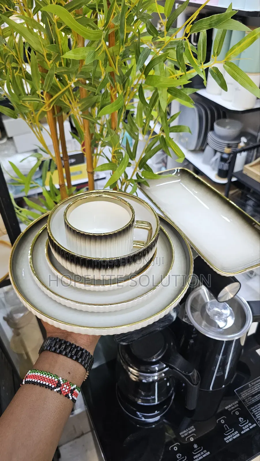 Gold Rim Dinner Set