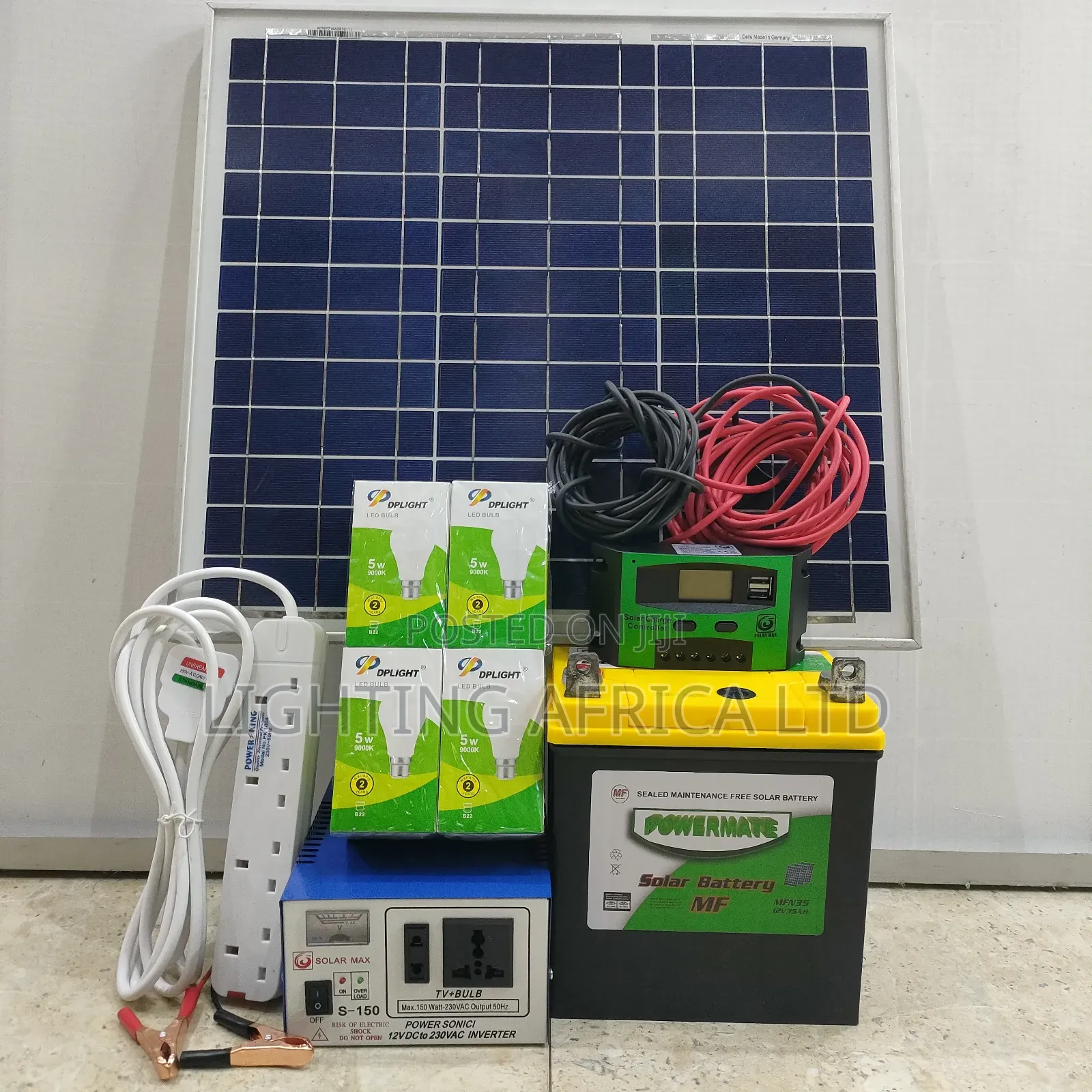 60w Lighting Africa Home Kit + 40 Ah Mf Solar Battery