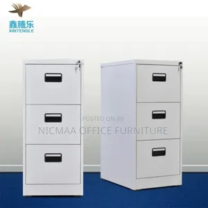 Steel Vertical Lockable 3-Drawer Cabinet With Handle