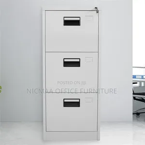 Steel Vertical Lockable 3-Drawer Cabinet With Handle