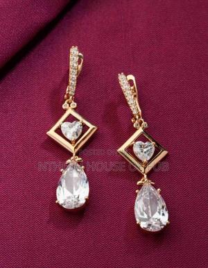 Crystal Stone Drop Fancy Loop Earings - main view