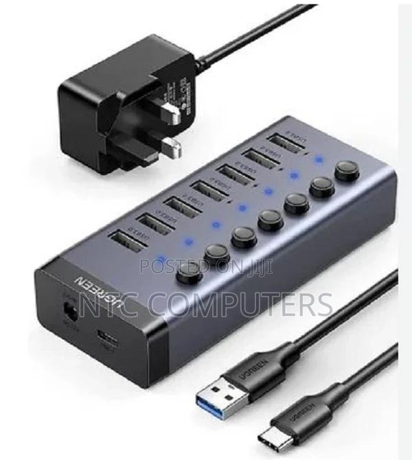 Ugreen Usb 3.0 7-Port Hub-12v2a (Dc: 5.5) Power Supply