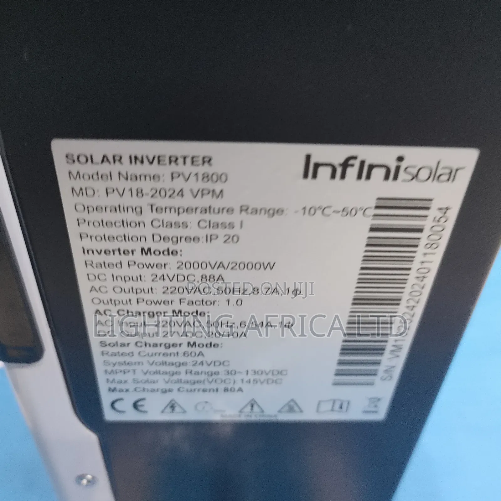 2kva/24v Infinisolar Hybrid Inverter (Voc 145) 60a MPPT
