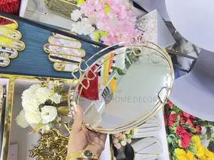 Round Decorative Tray Vanity Tray for Decor and Organizer