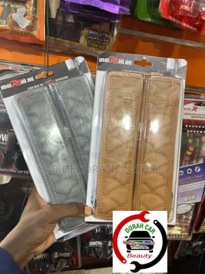 2pc Leather Stitched Safety Belt Pad
