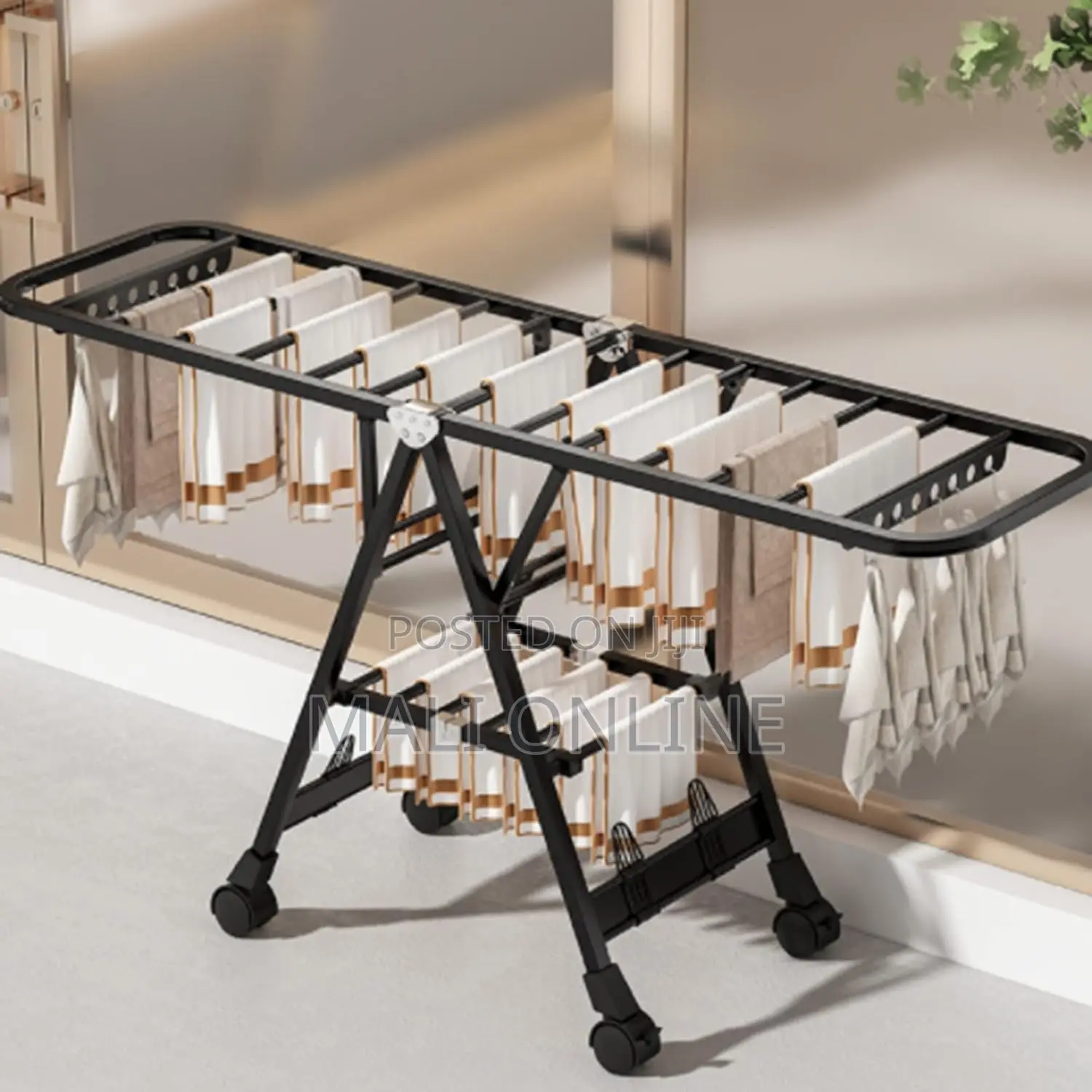 Foldable Drying Rack Wing-Shaped Folding Clothe Pole Balcony