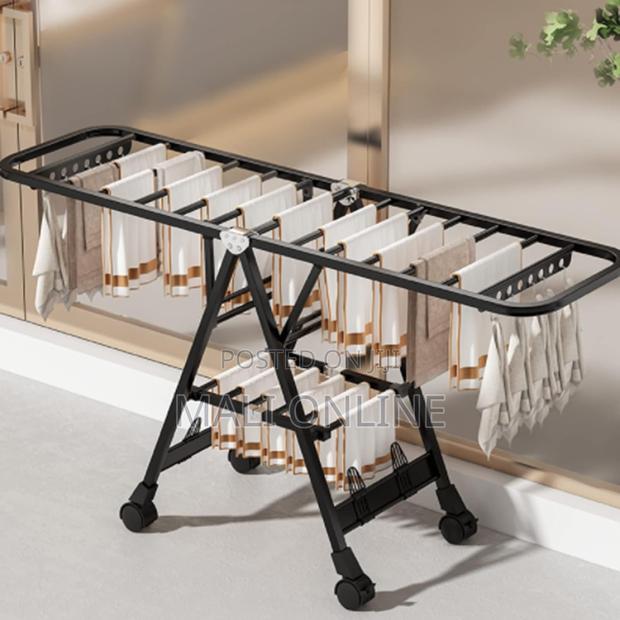 Foldable Drying Rack Wing-Shaped Folding Clothe Pole Balcony - thumbnail 4