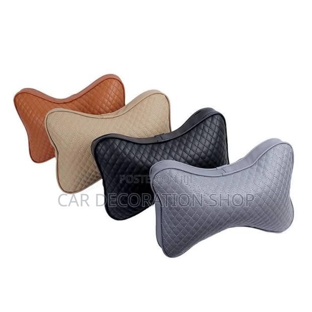 2pc Leather Stitched Neck Pillow - thumbnail 2