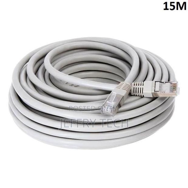 15m Grey Ethernet Rj45 Cat.6 STP Network Cable for Internet