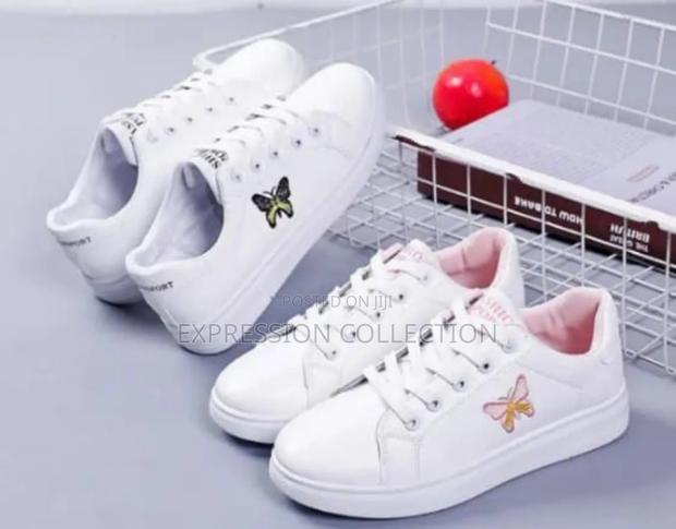 Ladies White Butterfly Sneakers
