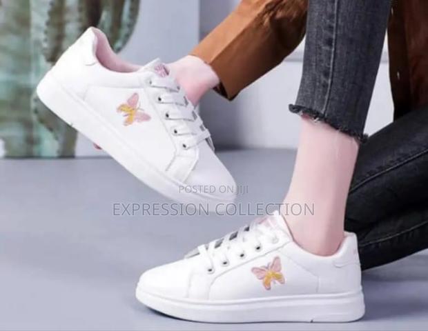 Ladies White Butterfly Sneakers - thumbnail 3