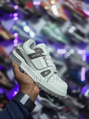 Lv Trainer Maxi Cream White Grey Sizes.