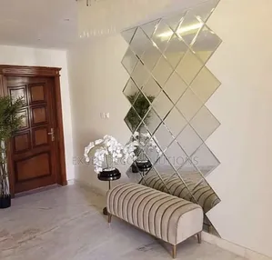 "Acrylic Diamond Mirror Set – Creative Wall Art"
