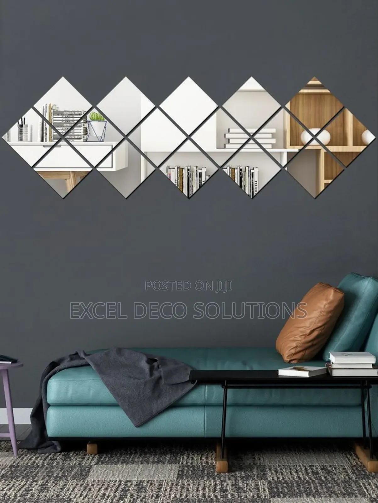 "Diy Acrylic Mirror Tiles – Diamond Shape Pack"