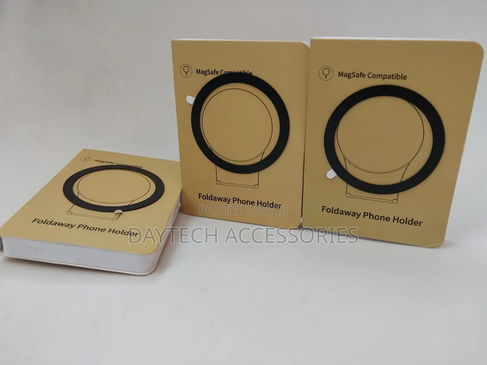 Universal Metal Ring Sticker Phone Holder - Black