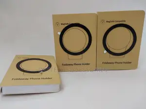 Universal Metal Ring Sticker Phone Holder - Black