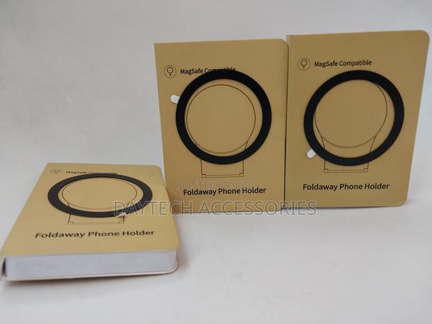 Universal Metal Ring Sticker Phone Holder - Black - thumbnail 3