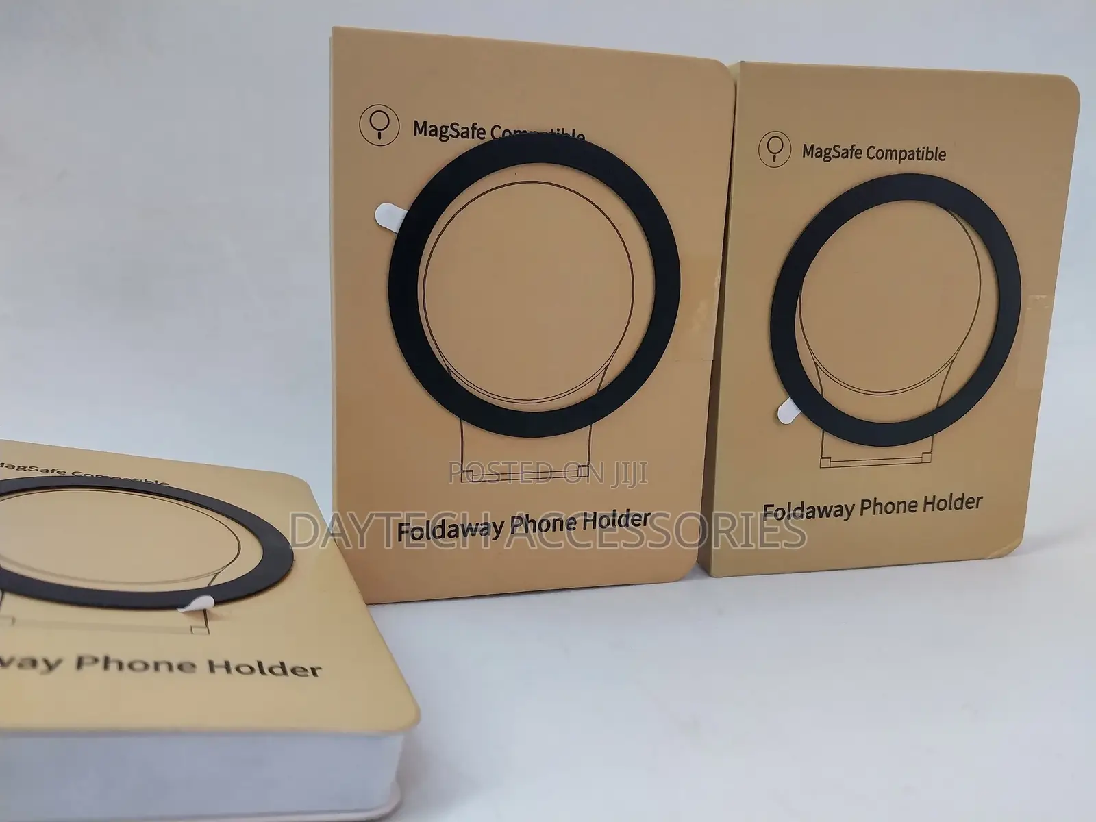 Universal Metal Ring Sticker Phone Holder - Black