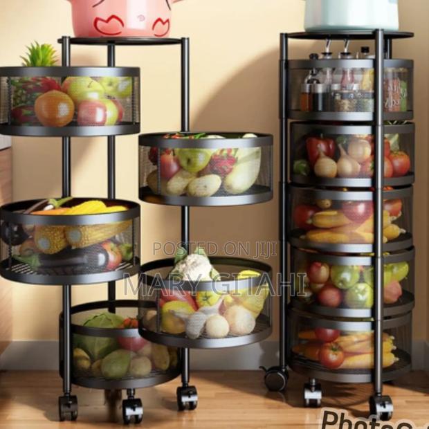 5tier Round Fruitrack With Wheels at 