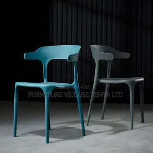 Office Chair:Office Home Plastic Dining Area Chair-Armless