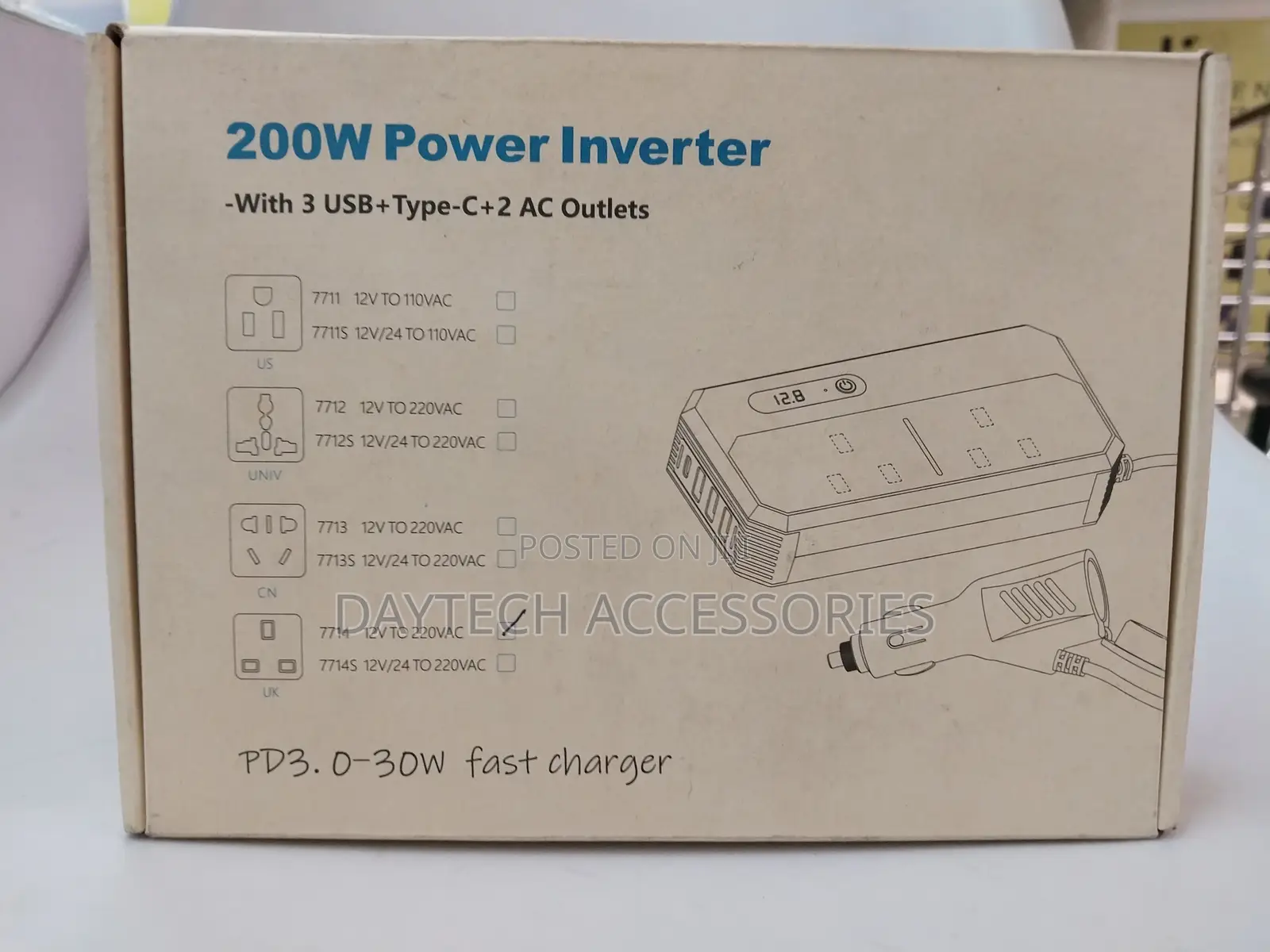200w Dc 12v to 10v Car Inverter 4 Usb Ports Charger Adapter