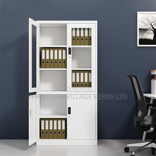 Cabinets: Premium Metallic 2-Door Office Storage Solution - thumbnail 2