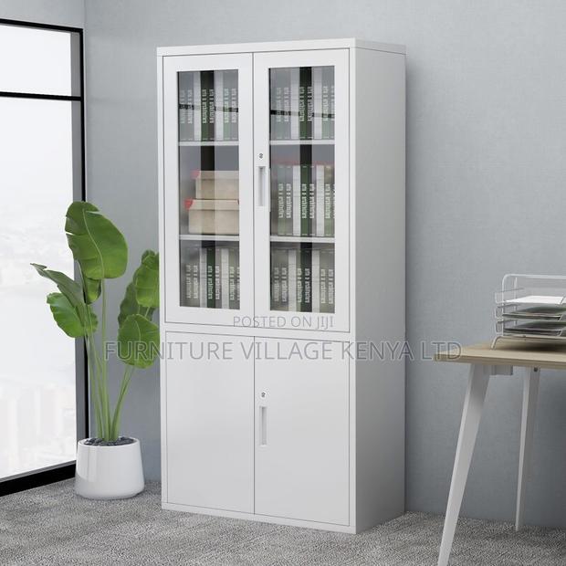 Cabinets: Premium Metallic 2-Door Office Storage Solution - thumbnail 3