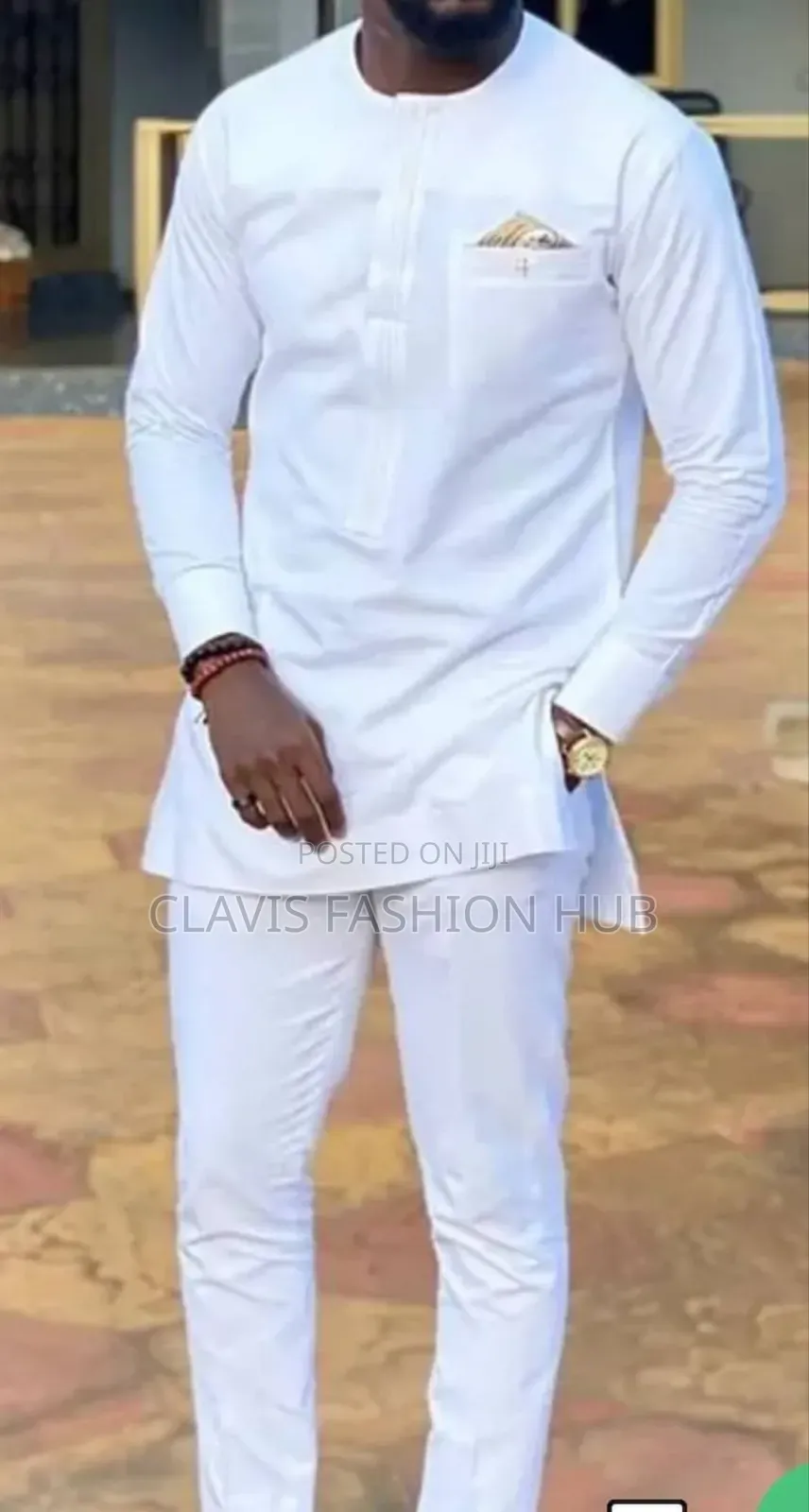 Luxurious White African Men Suit