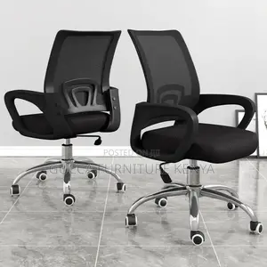 Office Chair:Upholstered Portable Wheels Mesh Office Chair