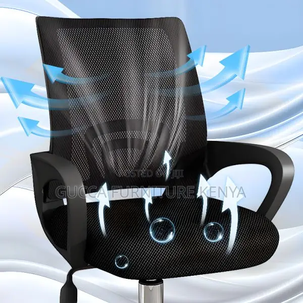 Office Chair:Upholstered Portable Wheels Mesh Office Chair