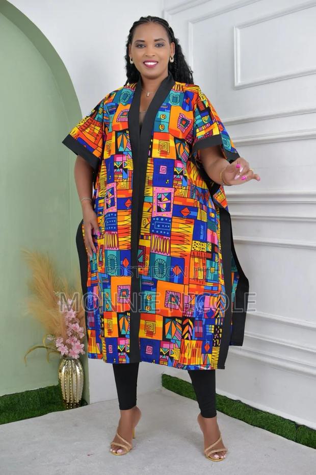 Bright Colored Ankara/Kitenge Kimono/Cover Up - main view